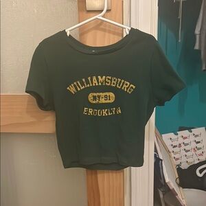 Green Williamsburg Brooklyn Crop Top